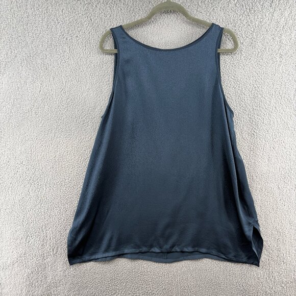 EILEEN FISHER 100% Silk Sleeveless Tunic Tank Blue Size Large - Picture 1 of 10